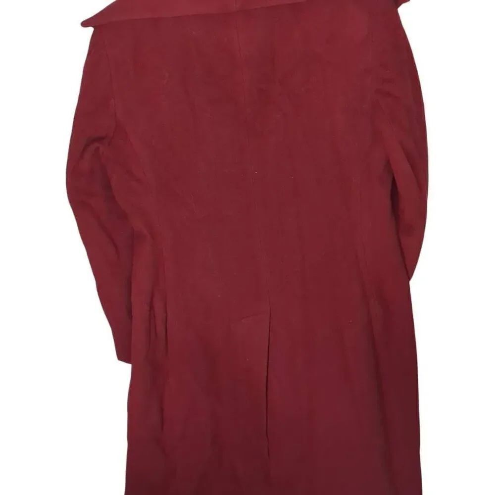 Calvin Klein Dark Red Burgundy Dress Trench Reefer Coat 8 Medium - Picture 2 of 11